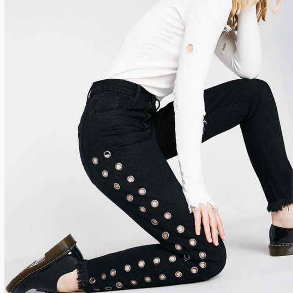 One Teaspoon Denim - One Teaspoon | Black Cutout Mom Jeans-E34
